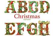 Christmas Alphabet | Xmas Letters, a Seasonal Illustration by GlamArtZhanna (Thumbnail 1 of 5)
