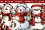 Whimsical Christmas Snowman PNG, a Work Illustration by SinaCreation (Thumbnail 1 of 6)