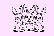Cheerful Rabbit Line Art Drawing, a Graphic by Annudesign (Thumbnail 4 of 9)