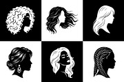 Female Portrait & Hair Silhouettes, an Object Graphic by Designgrove (Thumbnail 2 of 3)