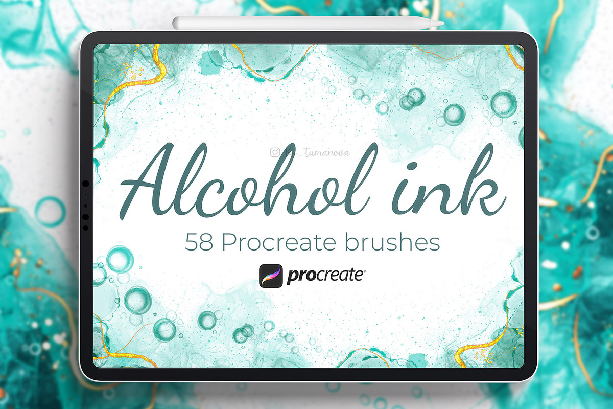 Procreate Alcohol Ink Brushes, a Brush Add-On by KsTumanova (Photo 1 of 6)