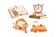 Cozy Reading Clipart Bundle, an Education Illustration by vik.stock (Thumbnail 6 of 8)