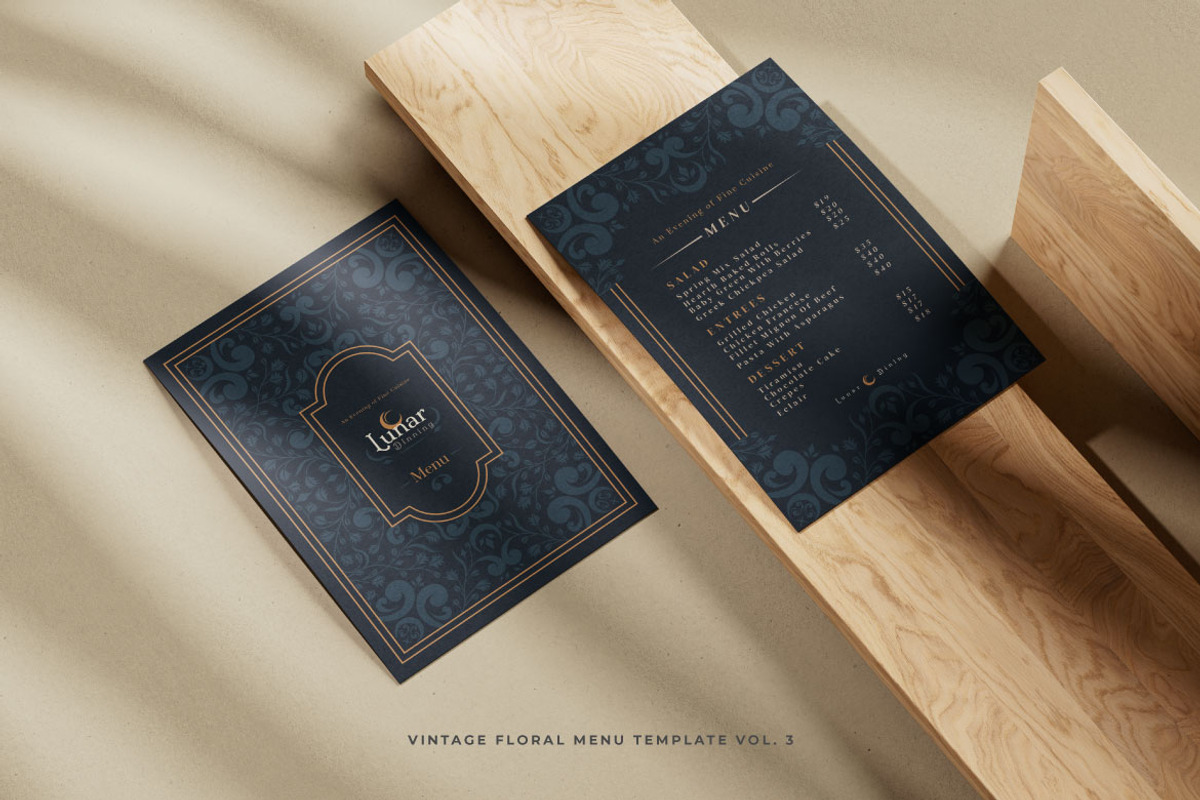 Vintage Floral Menu Vol.3, a Brochure Template by Bewalrus Studio (Photo 5 of 6)
