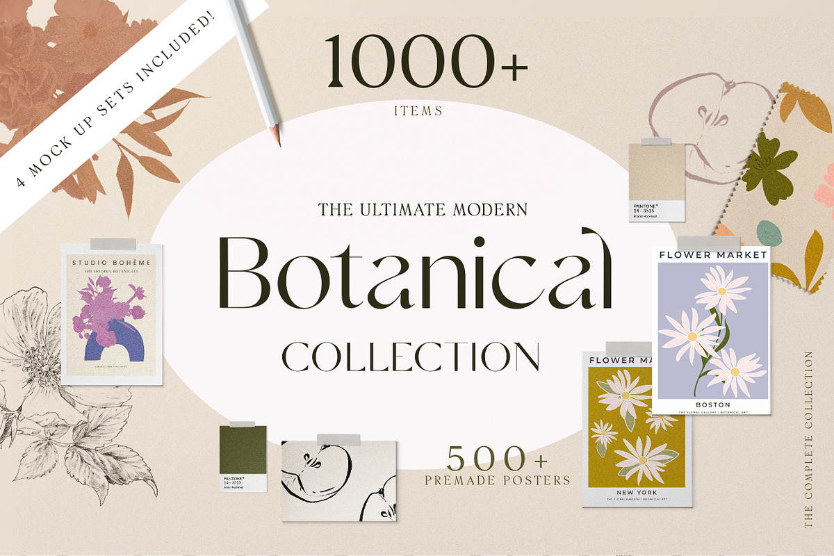 Modern Floral Poster Big Collection, a Texture Illustration by Laras Wonderland (Photo 1 of 27)