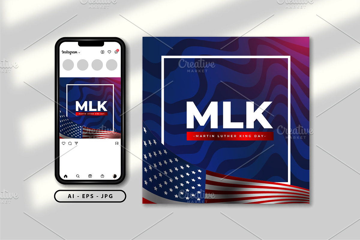 Martin Luther king day themed design, a Poster Template by Vervenaaa3