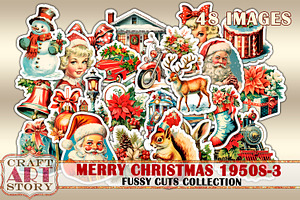 Merry Christmas Fussy-3 Cuts, a Person Illustration by CraftArtStory