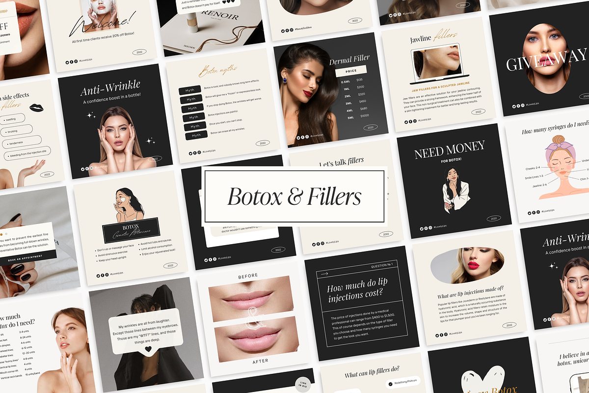 Aesthetic Nurse Injector templates, a Social Media Template by LiliesandBerries (Photo 1 of 23)