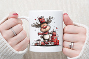 Watercolor Christmas Reindeer Clipar, an Illustration by Sublimation Artist (Thumbnail 5 of 6)