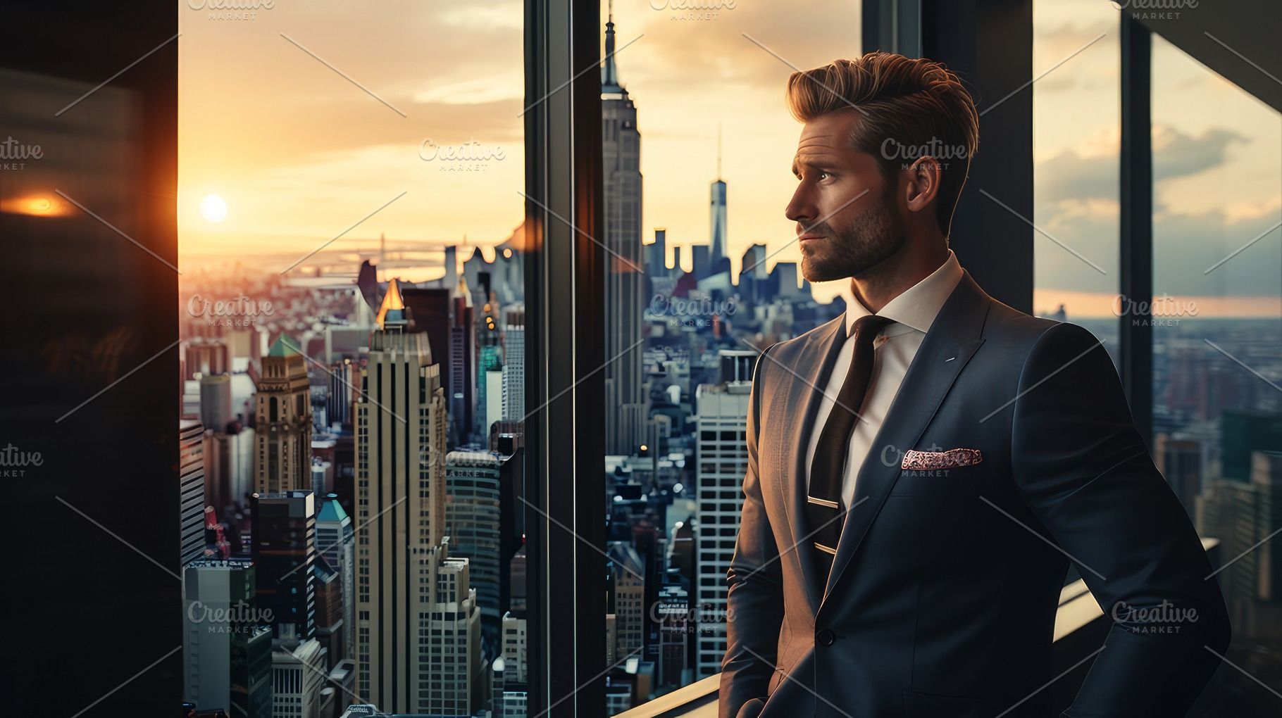 man in new york looking out the window, a Photo by Pictures for you!!!!!!!!!