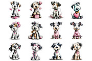 Watercolor Valentines Dog Clipart, an Illustration by DreamArtGraphic (Thumbnail 3 of 4)