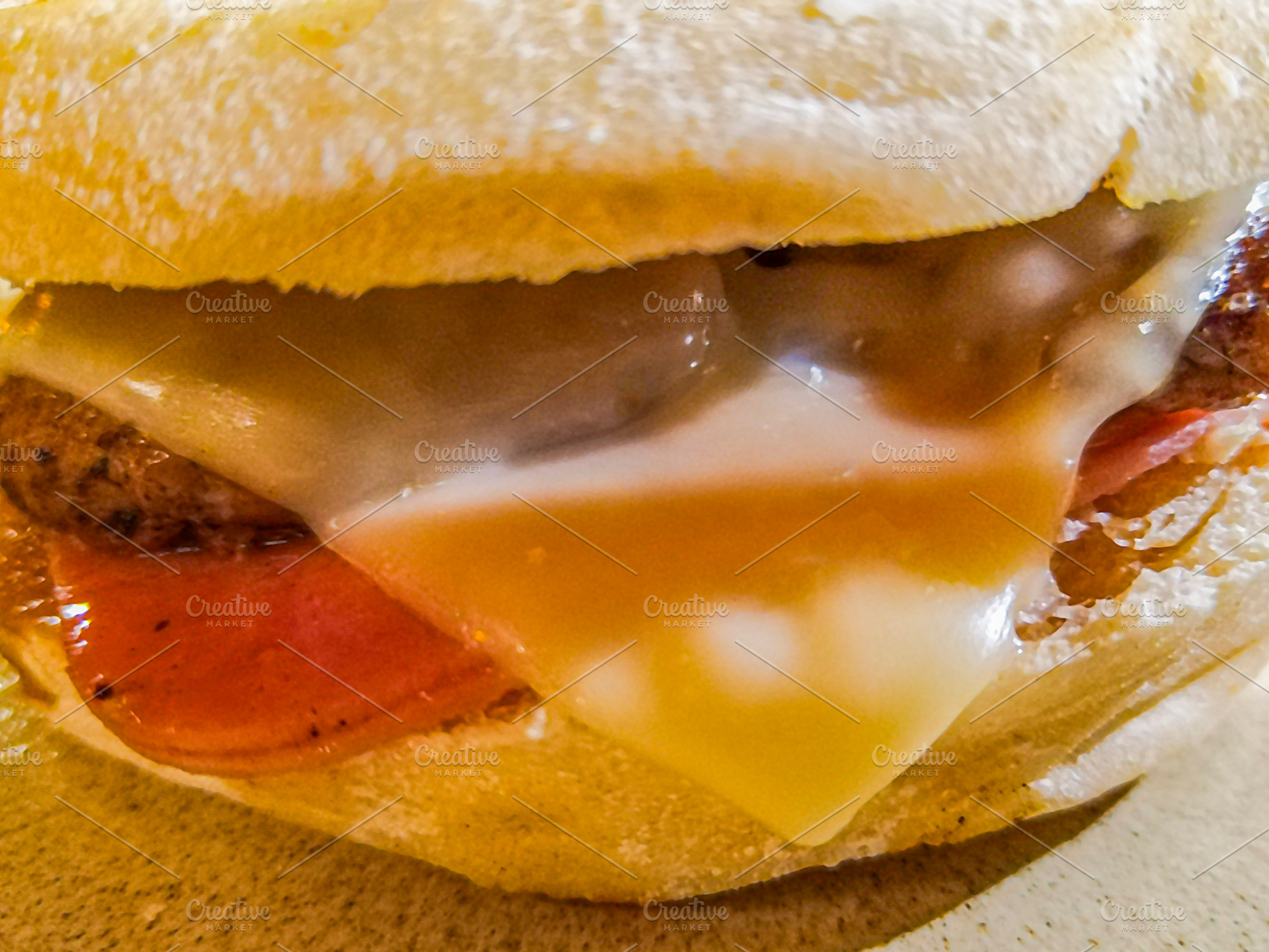 Juicy breakfast burger close-up, a Food & Drink Photo by DanFLCreativo