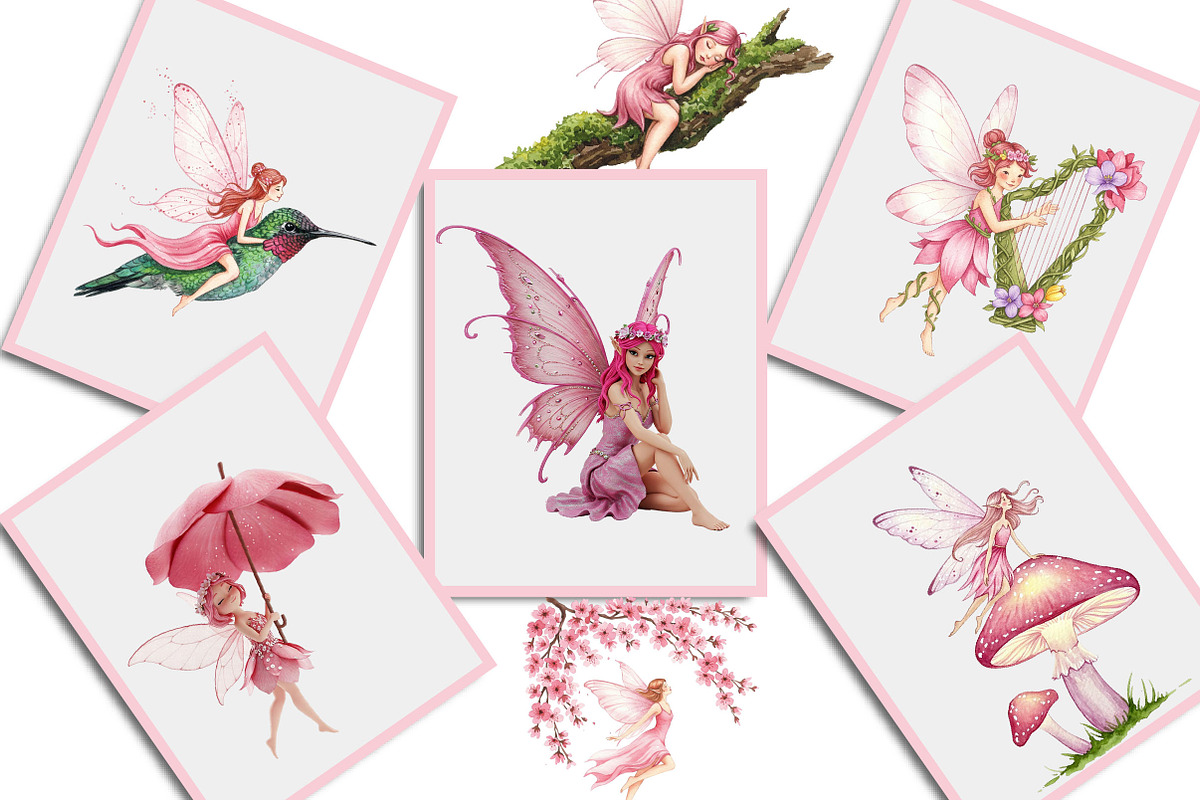 Watercolor Magical Garden Pink Png, an Illustration by Creative Art (Photo 5 of 8)