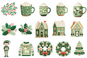 Watercolor Christmas clipart, an Illustration by Designworld (Thumbnail 2 of 5)