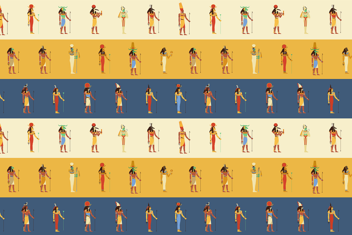 Ancient Egypt gods seamless pattern, a Pattern Graphic by Good Studio (Photo 2 of 4)