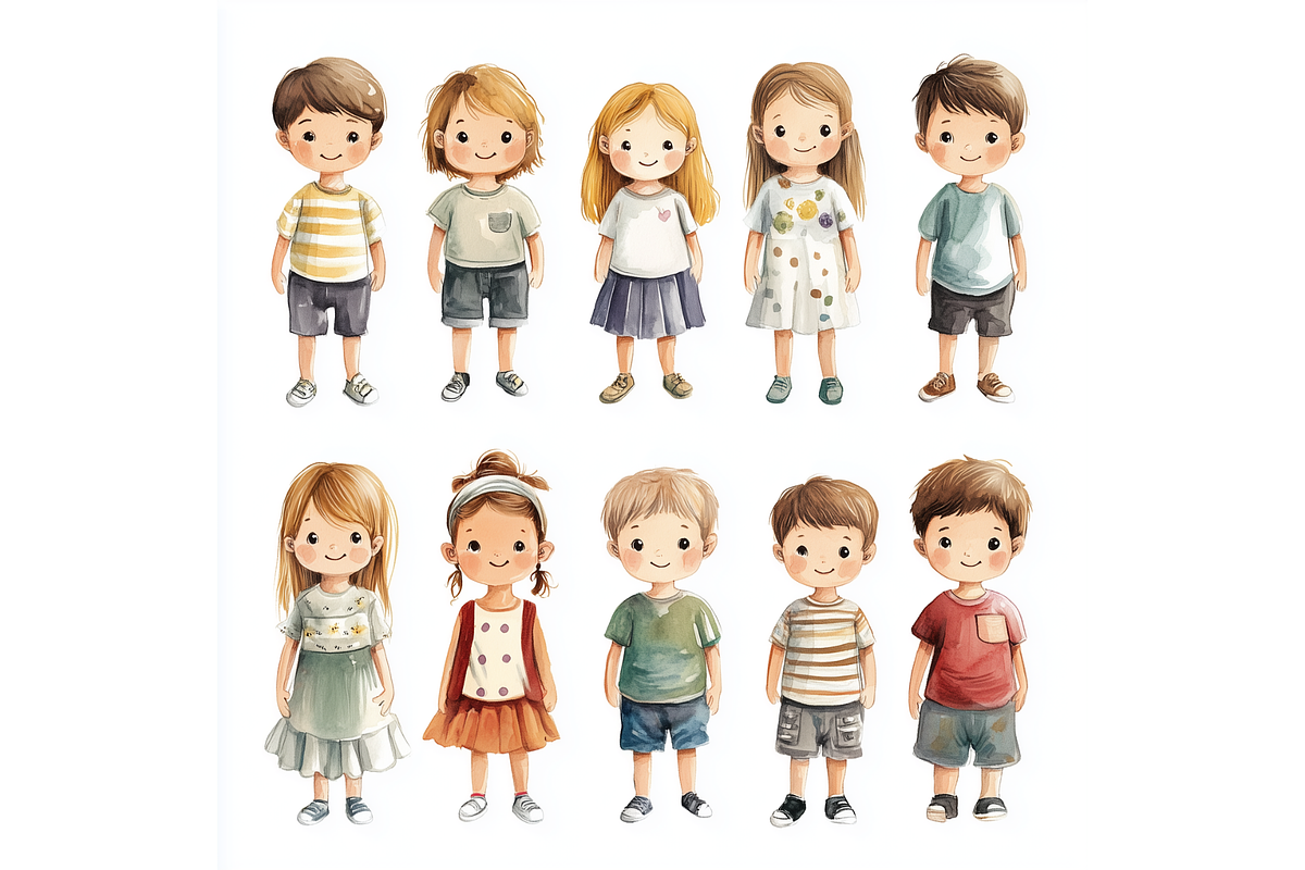 Prompt Hand-Drawn Children Clipart, a Decorative Illustration by Creative design (Photo 4 of 7)
