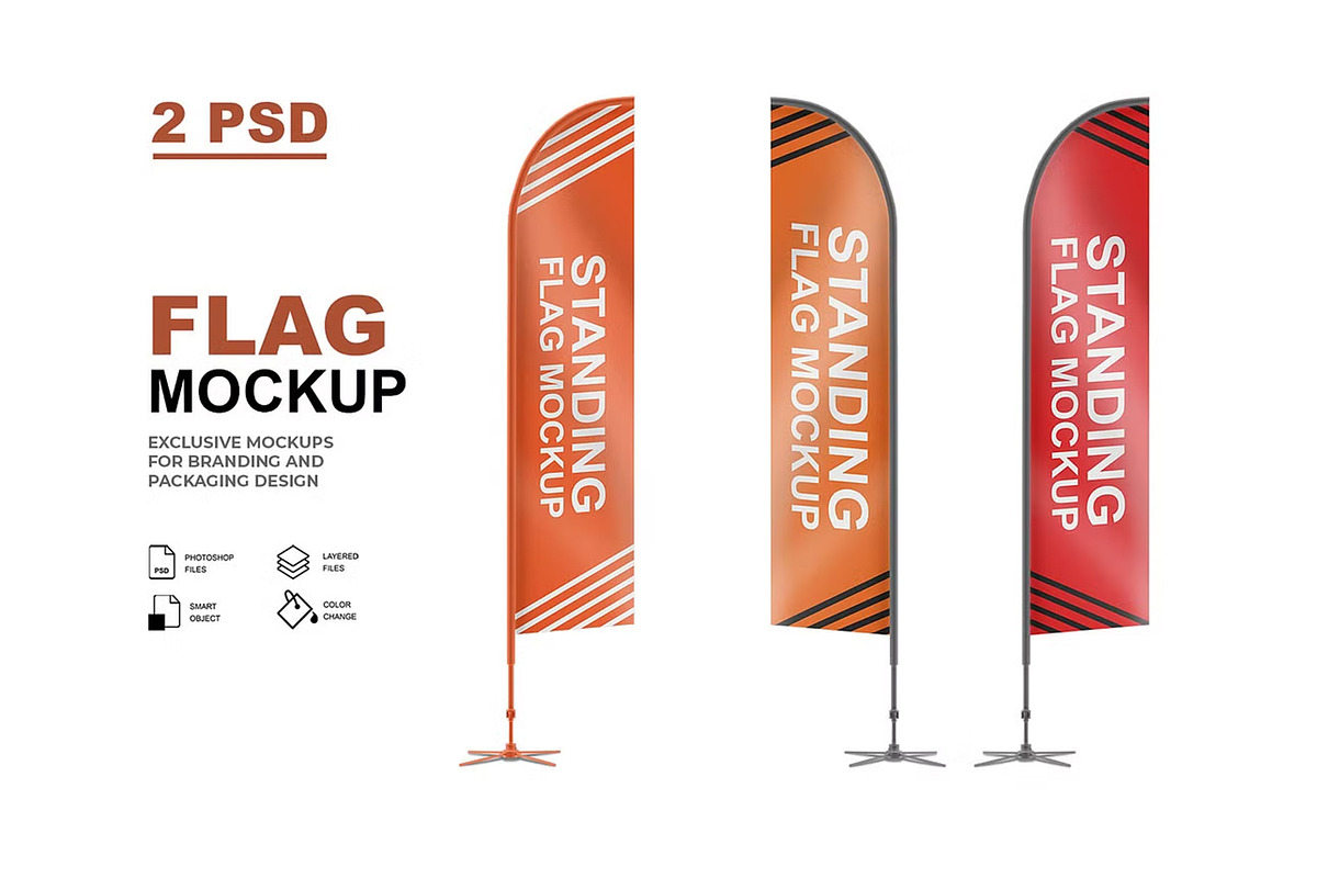 Feather Flag Mockup v2, a Product Mockup by GraphicsPixel (Photo 1 of 5)