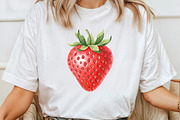 Strawberry-Themed Watercolor PNG, an Illustration by SinaCreation (Thumbnail 4 of 9)