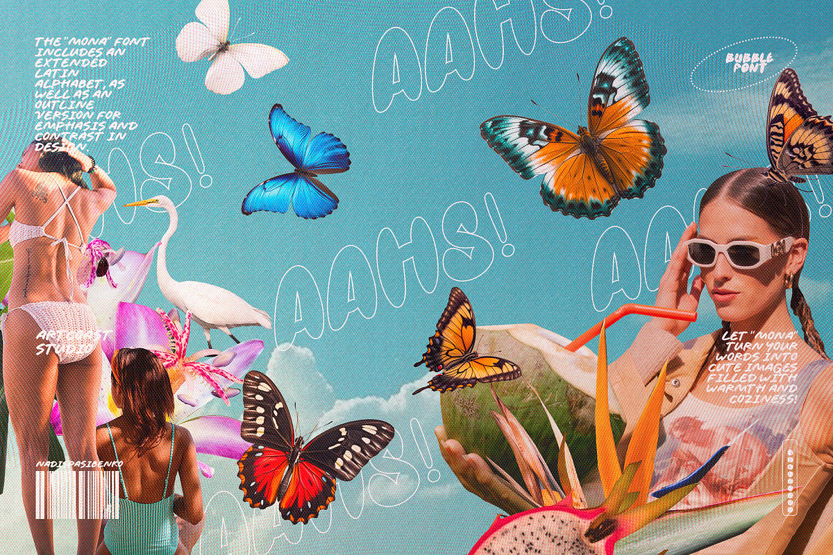 SA Mona Bubble Font, a Handwritten Font by Artcoast Fonts (Photo 7 of 8)