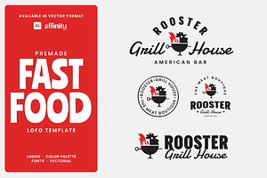 Rooster Grill House Logo Template