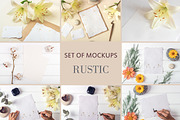 Set Mockups. RUSTIC, a Print Template by Mockups4you (Thumbnail 1 of 7)