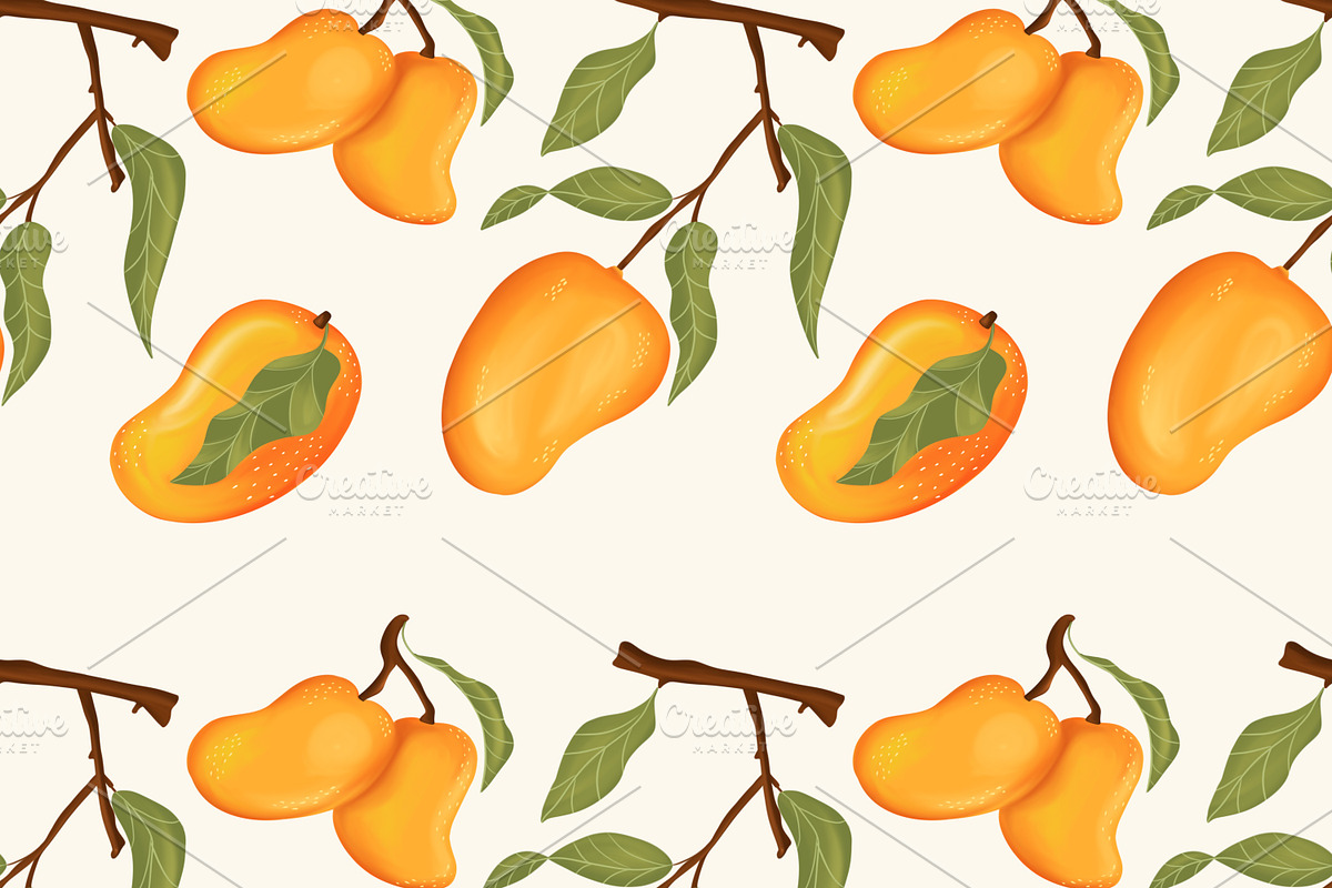 Whimsical Fruit Seamless Pattern Set, a Decorative Illustration by Oleksandra Illustrates (Photo 1 of 10)