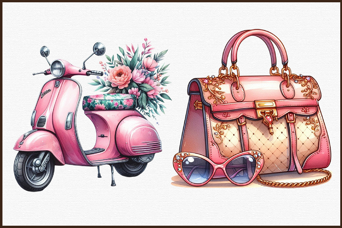 Ooh LaLa Paris Watercolor Clipart, an Illustration by Sublimation Artist (Photo 3 of 6)