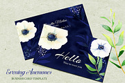 Watercolor Anemones Business Cards, a Business Card Template by Ujean'sWhimsicalWorld (Thumbnail 1 of 4)