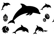 dolphin jumping silhouettes, an Illustration by Amazin_art (Thumbnail 7 of 31)