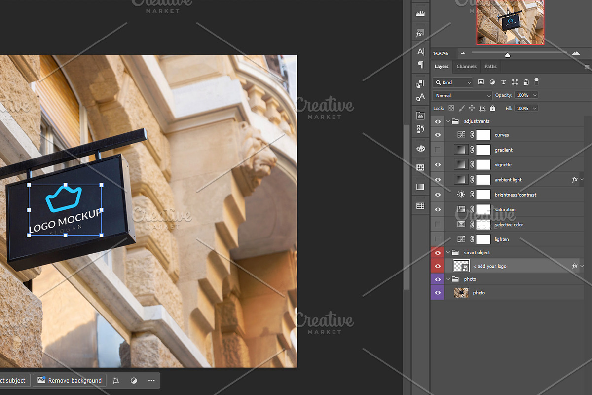 Horizontal Wall Sign Mockup, an Advertising Mockup by RSplaneta (Photo 2 of 2)