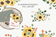 Sunflower Watercolor Thanksgiving, a Seasonal Illustration by Catch the Dream Art (Thumbnail 2 of 9)