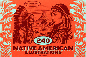 Native American Indian illustrations, an Illustration by Nocturnal Wolf