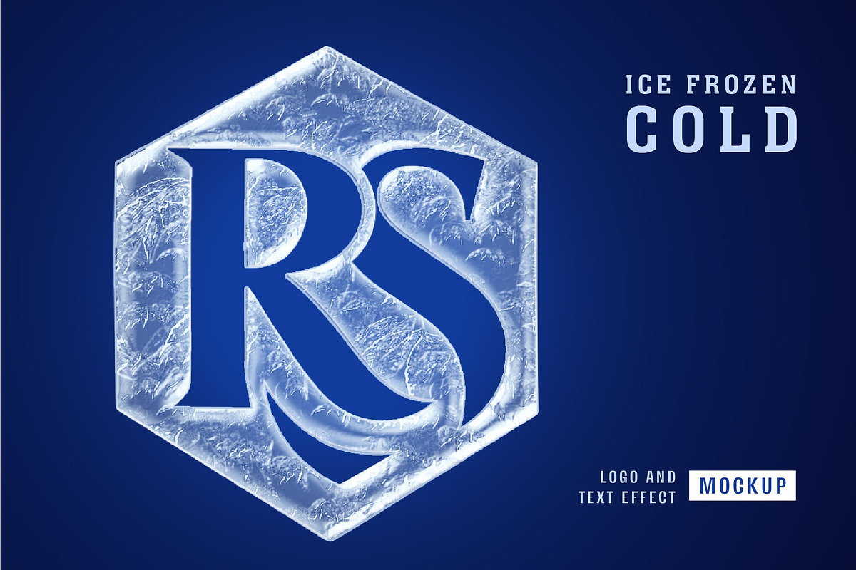 Ice Frozen Logo Text Effect Mockup, a Layer Style Add-On by studiogstock (Photo 1 of 2)