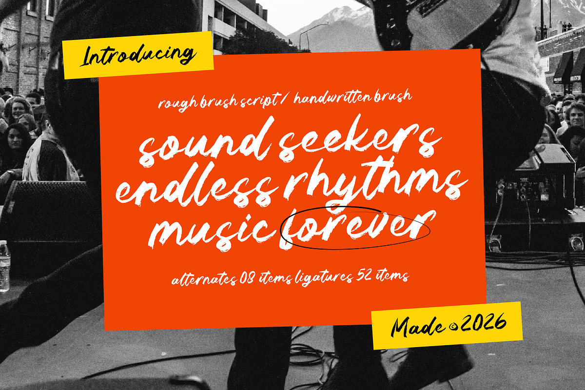 Sound Seekers Rough Brush Script, a Handwritten Font by AmorfaType (Photo 1 of 8)
