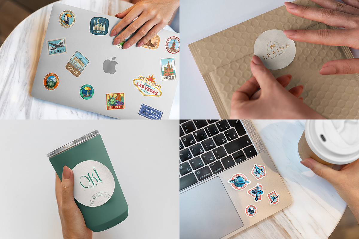 Sticker Mockups Pack, a Packaging Mockup by Dikarte.Store (Photo 5 of 15)