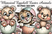 Whimsical Eggshell Easter Animal PNG, an Illustration by RobertsArt (Thumbnail 1 of 11)