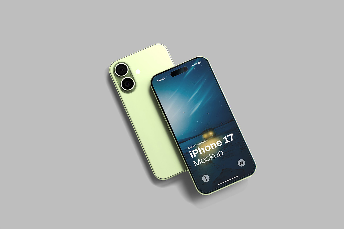 iPhone 17 Mockup, an iPhone Mockup by graphicsecond (Photo 5 of 6)