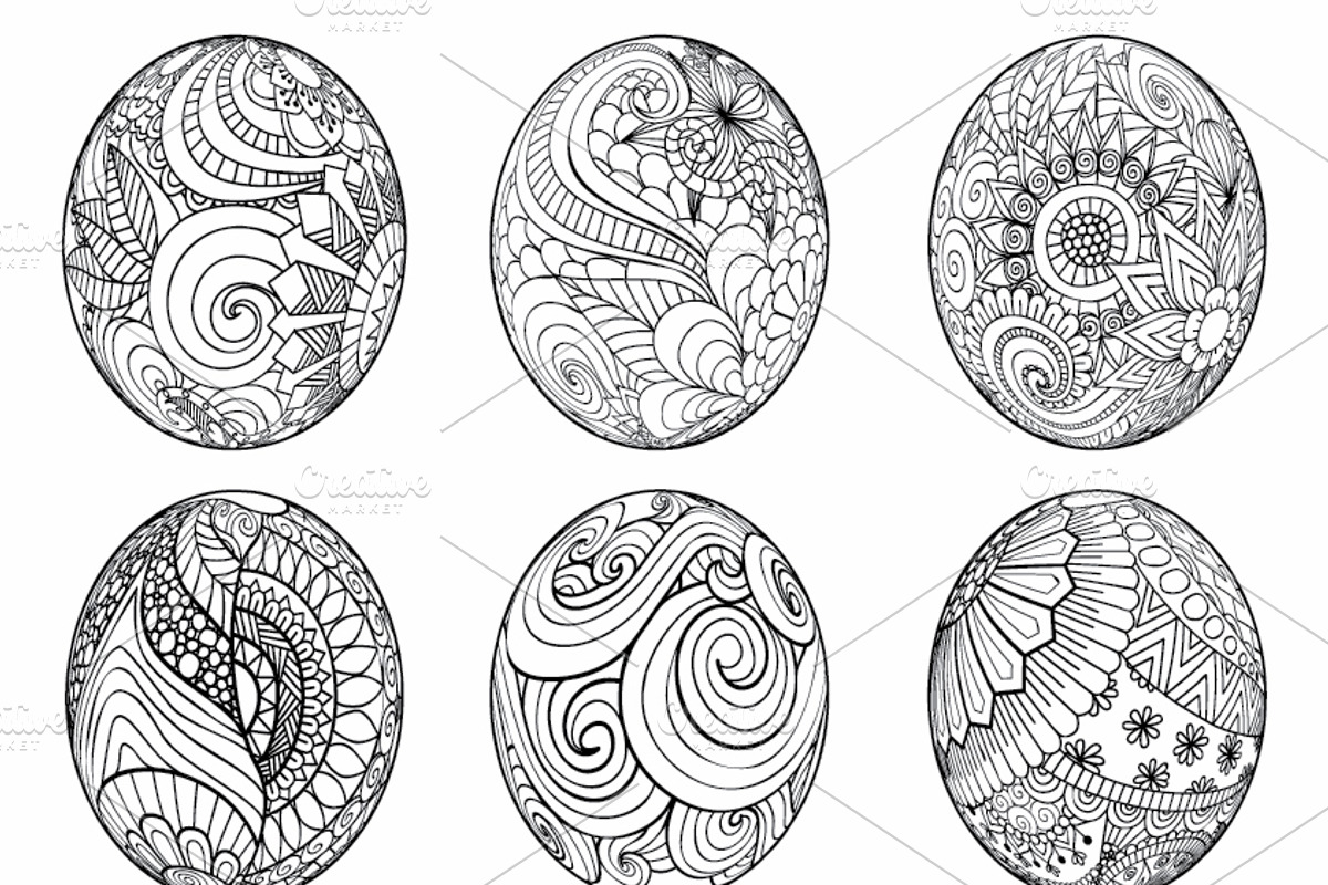 Happy Easter coloring page, an Object Graphic by Somjai King (Photo 4 of 16)