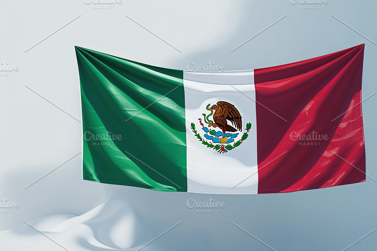 Mexican flag draping, an Illustration by wavebreak
