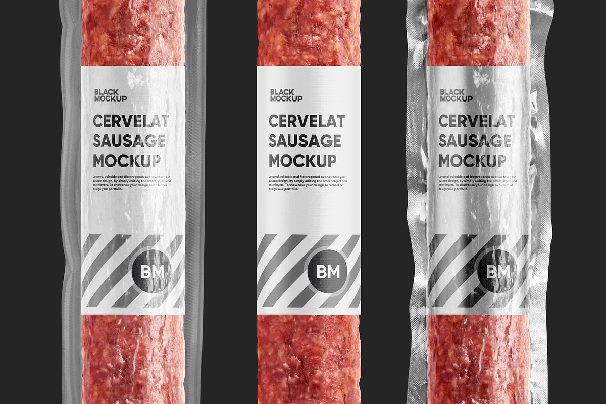 Cervelat Sausage Mockup, a Packaging Mockup by BlackMockup (Photo 14 of 15)