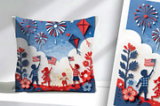 4th of July Paper Cutting 2, a Person Illustration by Sharon Schwalbe (Thumbnail 3 of 6)