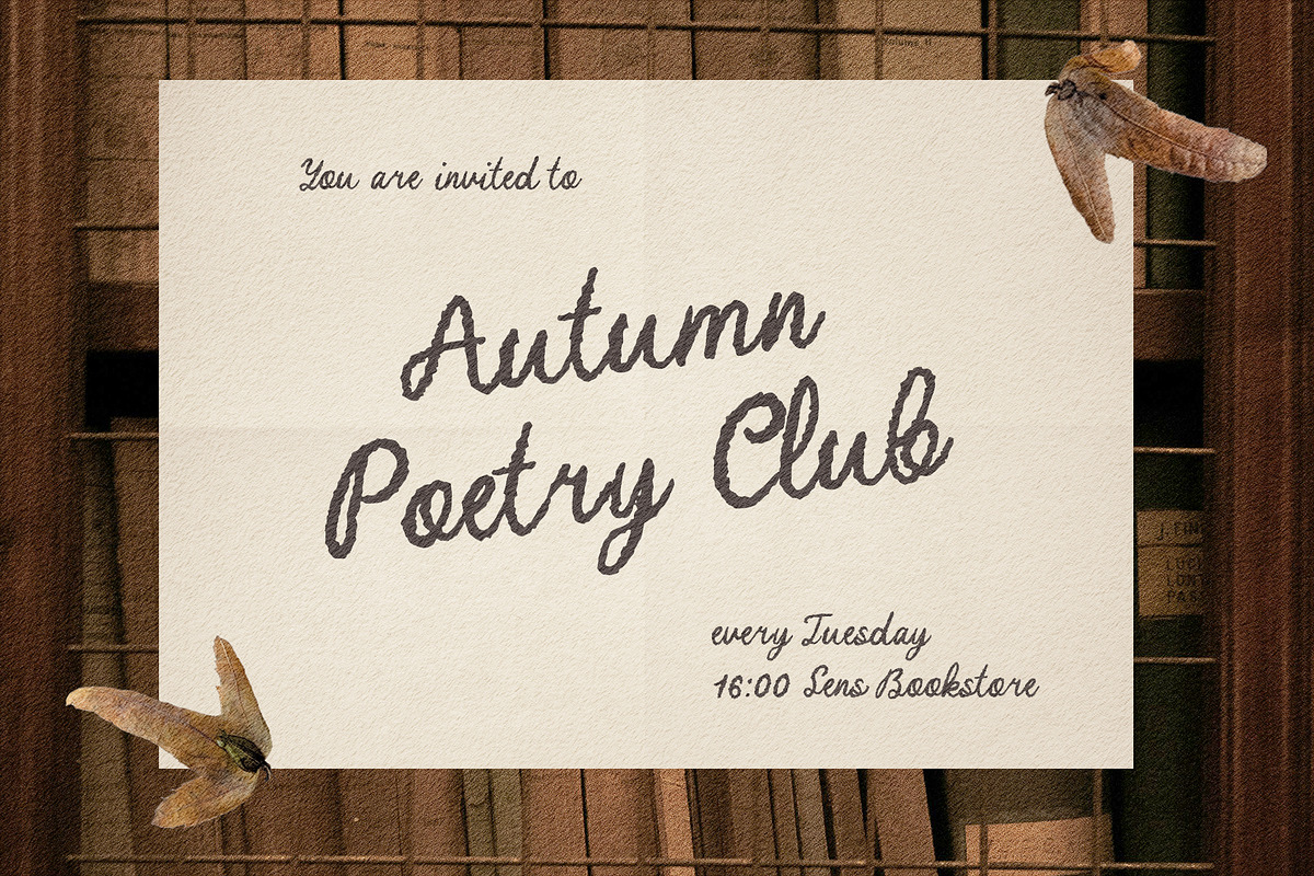 The Quiet Season Vintage Script Font, a Handwritten Font by Cute Atelier (Photo 4 of 9)