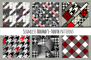 Seamless hound's-tooth patterns, a Pattern Graphic by tkdesign