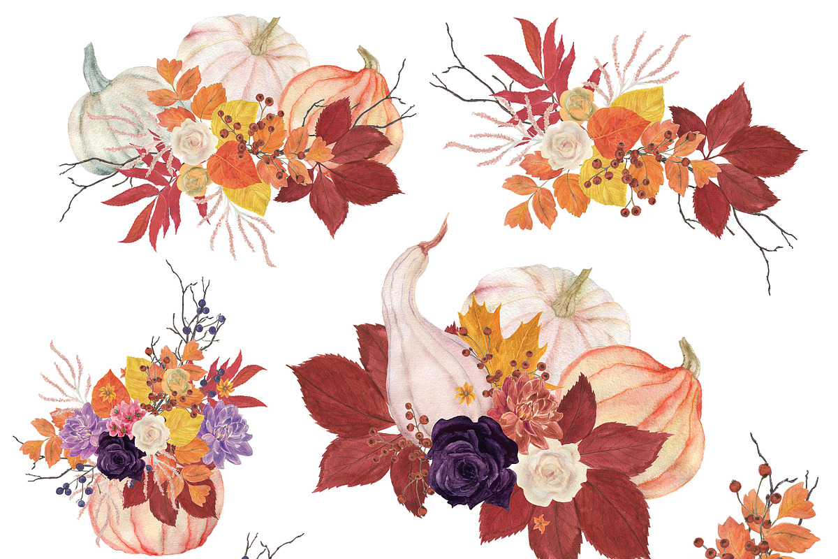 Pumpkins - watercolor collection, an Object Graphic by ramika (Photo 3 of 4)