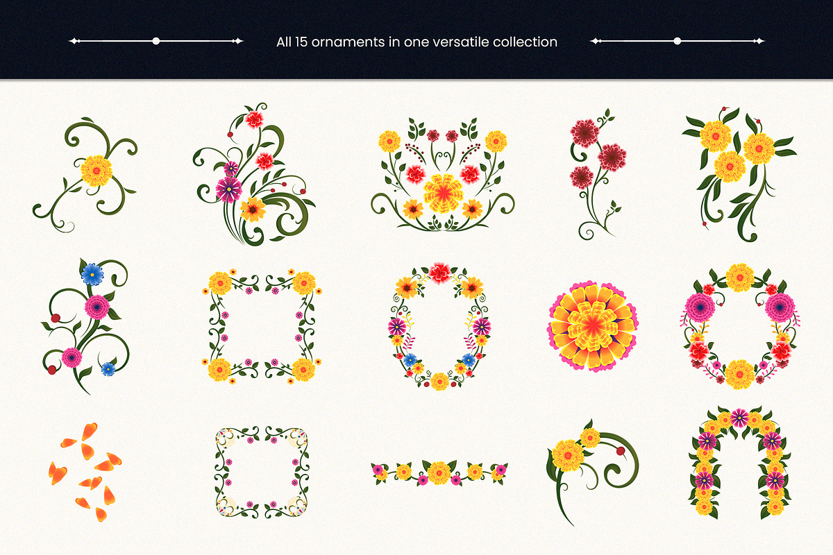 Día de los Muertos Flourish Ornament, a Seasonal Illustration by Invisual Studio (Photo 2 of 8)