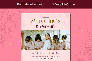 Floral Bridesmaid Bachelorette Party, a Design Template by TemplateCastleStore