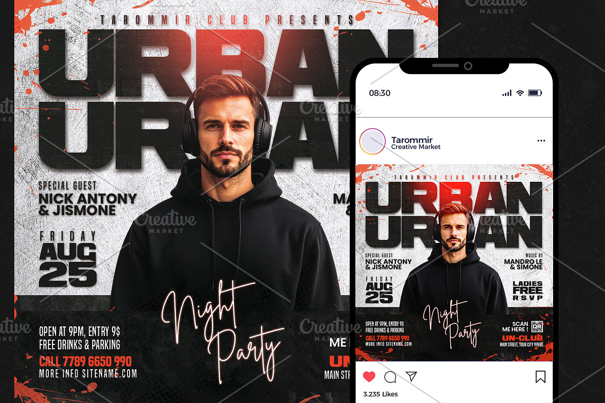 2 Urban Night Club Party Flyer, a Flyer Template by Tarommir (Photo 5 of 5)