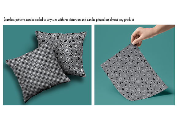 Seamless Gray Bandana Patterns preview 7