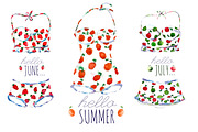 Summer swimsuits and fruts., an Illustration by Vikeriya (Thumbnail 1 of 4)