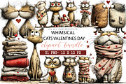 Whimsical Cats Valentines Day, an Illustration by DreamArtGraphic (Thumbnail 1 of 4)