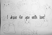 Cute Kawaii Snails, an Animal Illustration by Palau (Thumbnail 9 of 12)